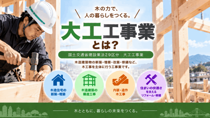 大工工事業とは？仕事内容・工事の種類・一人親方が知っておきたいポイントを解説