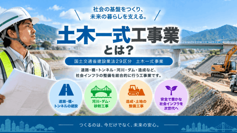 土木一式工事業とは？仕事内容・建設業許可・一人親方・労災保険まで徹底解説