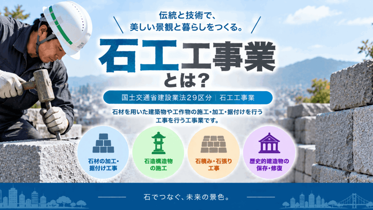 石工事業とは？仕事内容・工事例・建設業許可・一人親方労災保険をわかりやすく解説