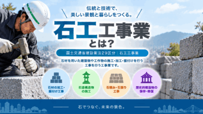 石工事業とは？仕事内容・工事例・建設業許可・一人親方労災保険をわかりやすく解説