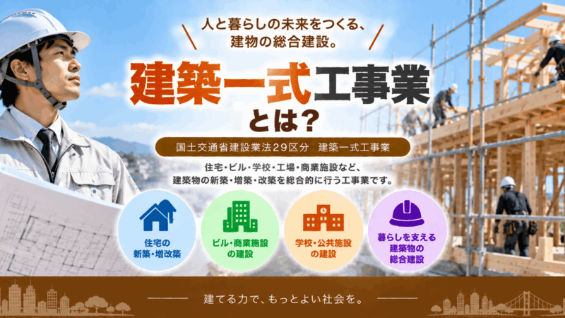 建築一式工事業とは？仕事内容・工事例・一人親方の労災保険までわかりやすく解説