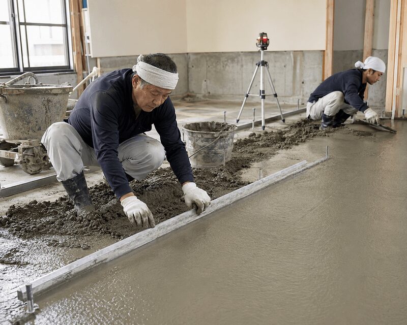 床と土間のこて上げ