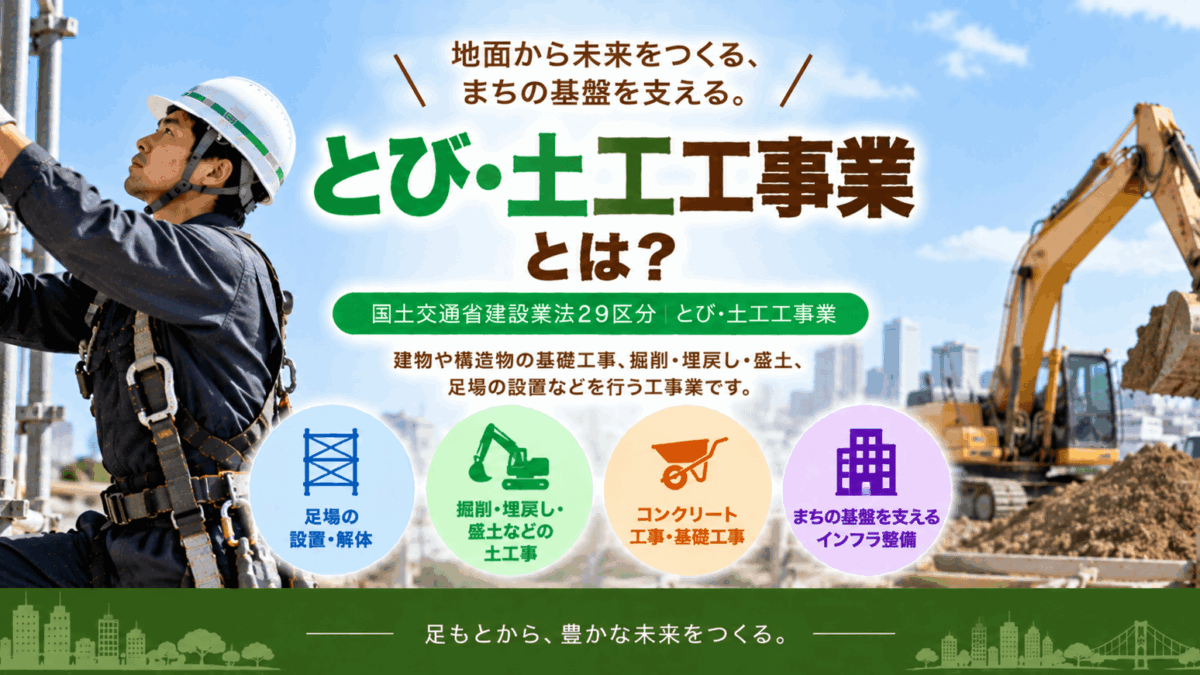 とび・土工工事業とは？仕事内容・必要資格・一人親方・建設業許可をわかりやすく解説