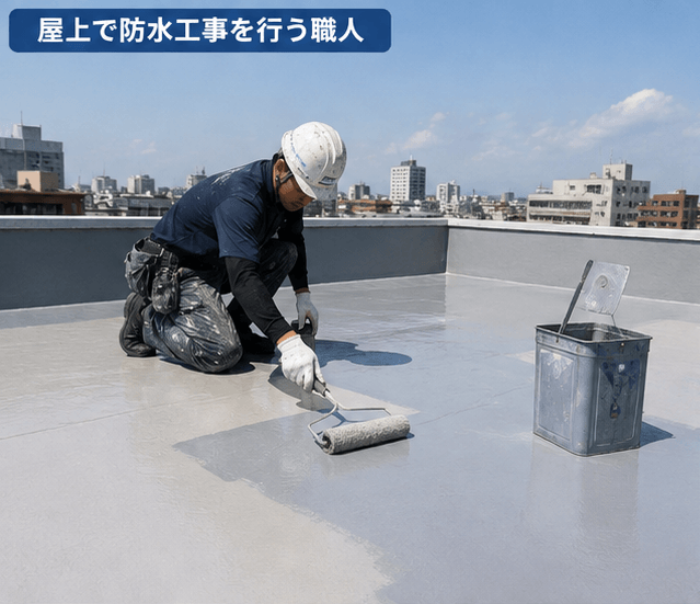 防水工事の職人