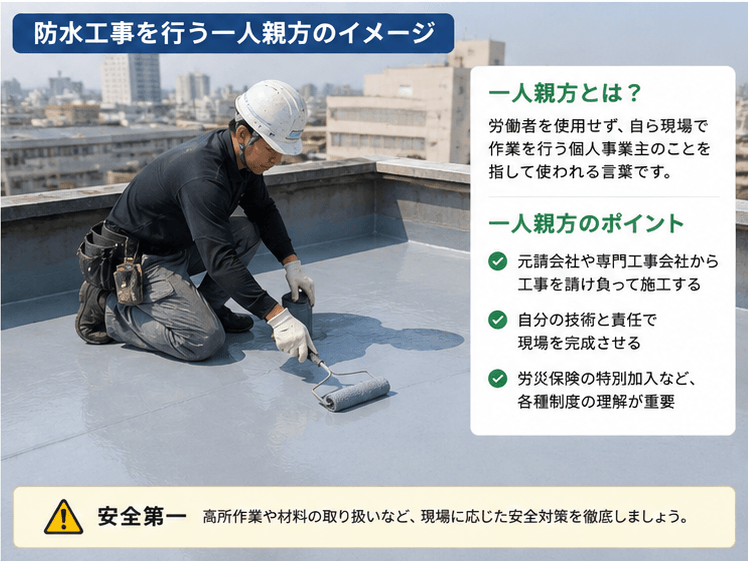 防水工事一人親方