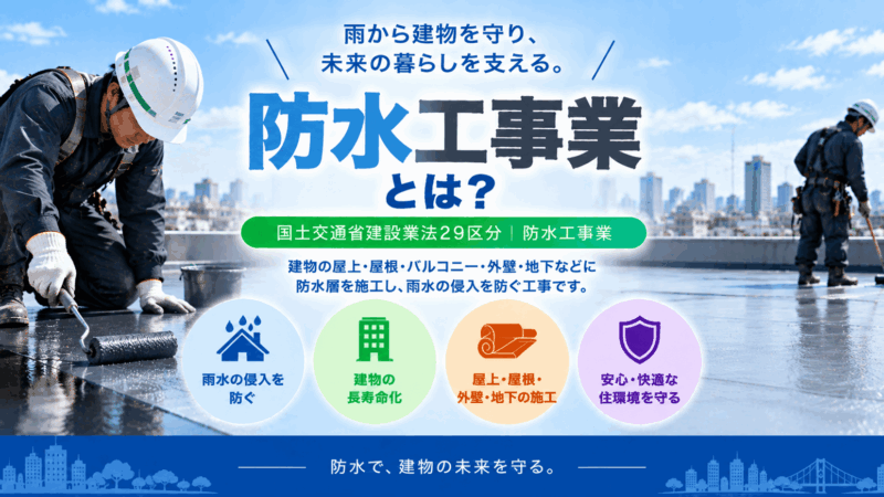 防水工事業とは？仕事内容・種類・一人親方の労災保険まで解説