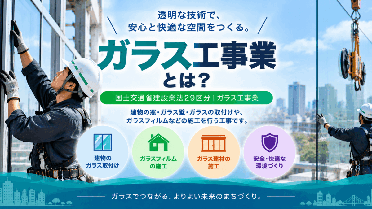 ガラス工事業とは？仕事内容・種類・一人親方の労災保険まで解説