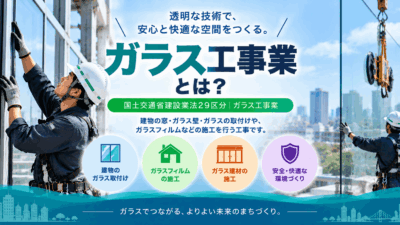 ガラス工事業とは？仕事内容・種類・一人親方の労災保険まで解説