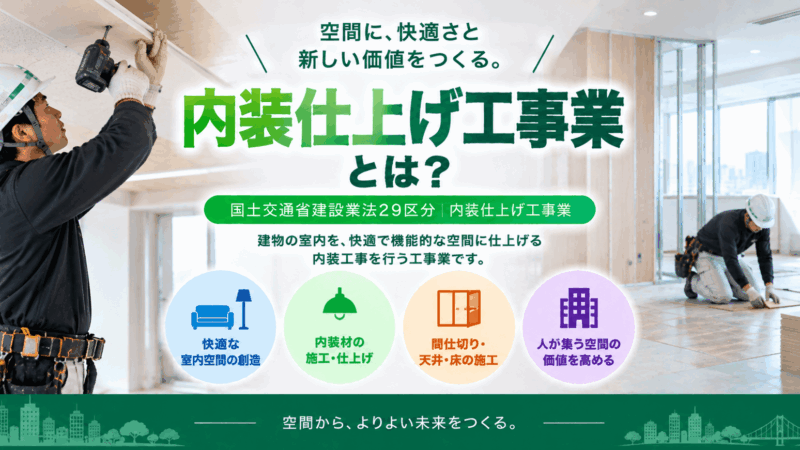 内装仕上工事業とは？仕事内容・工事例・建設業許可・一人親方労災保険をわかりやすく解説