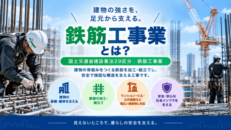 鉄筋工事業とは？仕事内容・種類・一人親方の労災保険まで解説