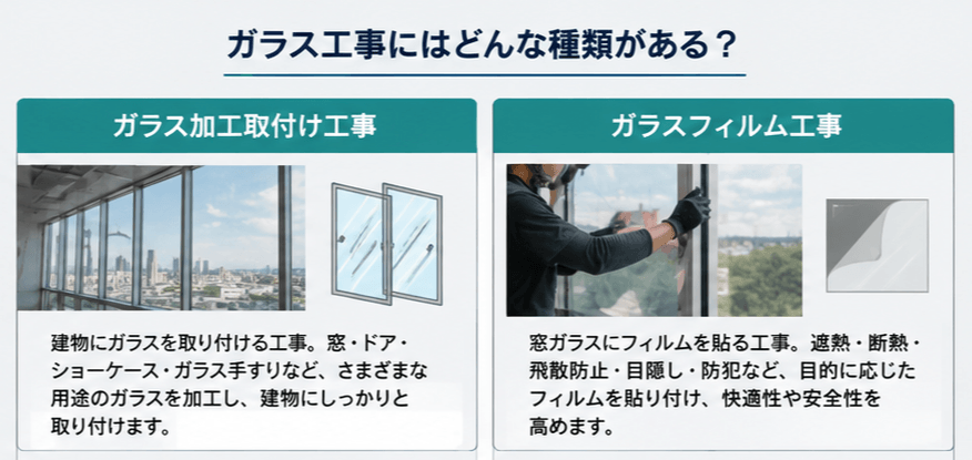 ガラス工事種類