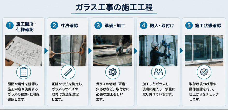 ガラス工事工程