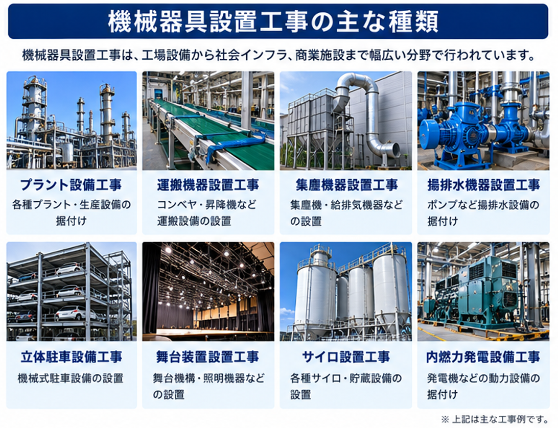 機械器具設置工事の種類