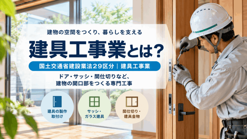 建具工事業とは？仕事内容・種類・一人親方の労災保険を解説